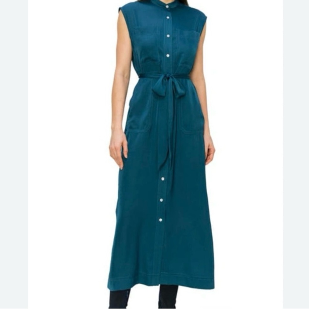 NWT! Thread & Supply Tencel Button Down Maxi Belted Dress